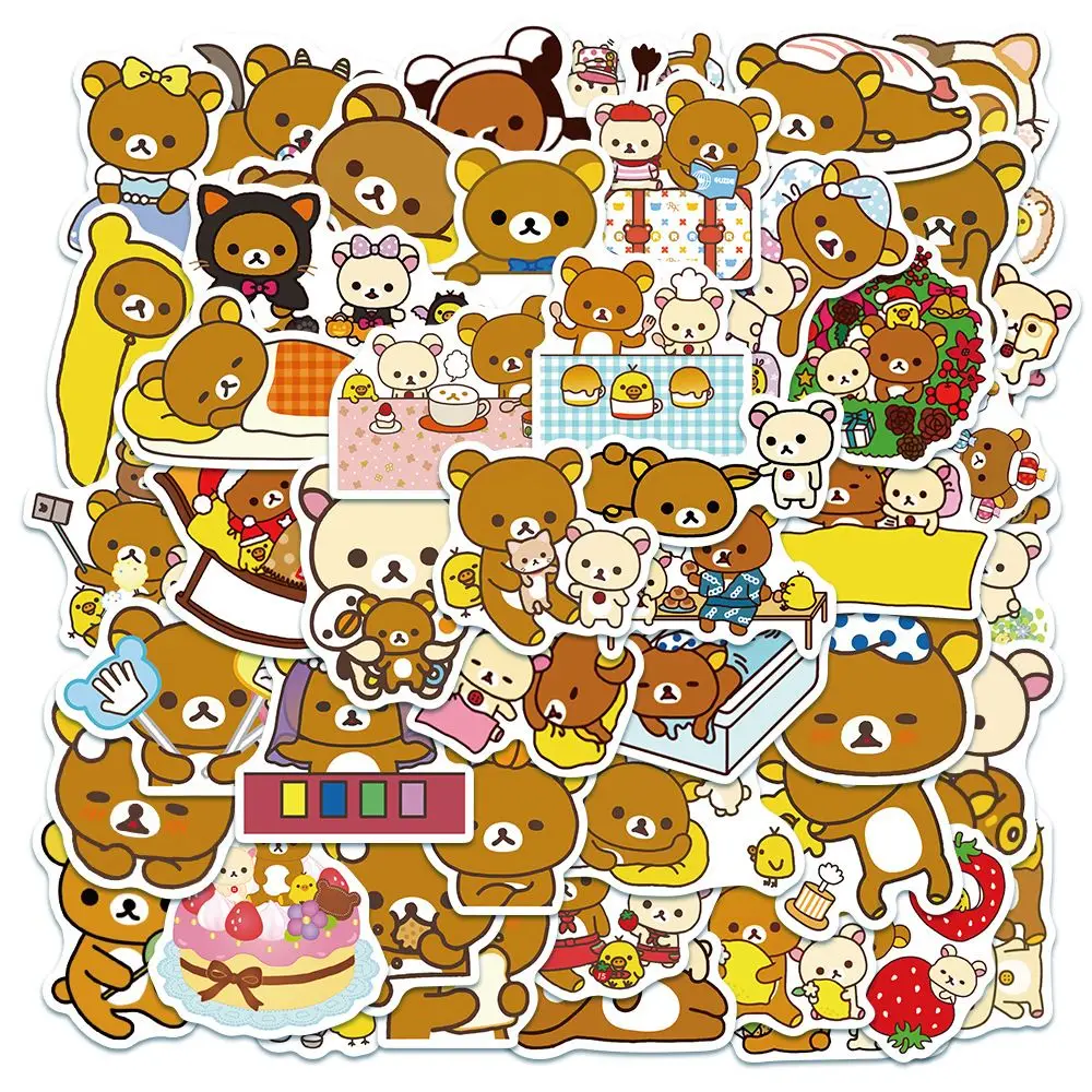 Mobile Phone Self-Adhesive Animal Sticker Skateboard Cartoon Bear Sticker Rilakkuma Stickers DIY Scrapbooking Graffiti Stickers