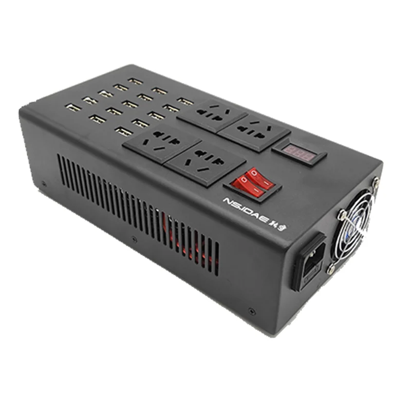 15ポートusb充電器-100wマルチポート急速充電ステーション-5v-24a-ac-1500w電源タップ-スマートウォッチ、スマホ、タブレット、ヘッドホン対応