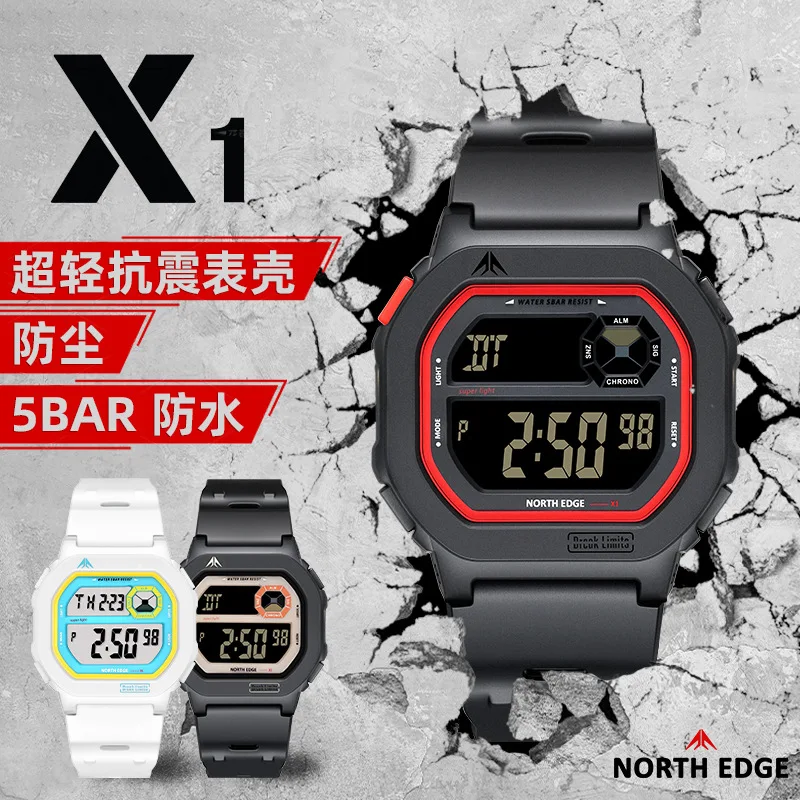 2026 New Square waterproof luminous watch outdoor sports trendy personality alarm clock stopwatch electronic watch shockproof