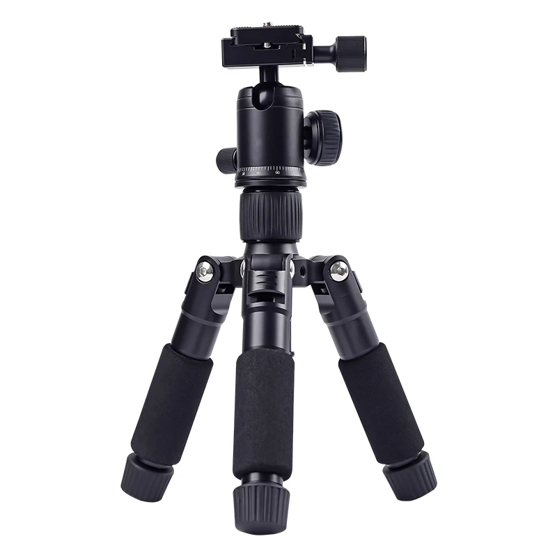 FM5S-MINI Lightweight Tabletop Mini Tripod 360° Ball Head Portable Travel Stand for DSLR SLR Camera Phone Vlog Live Streaming