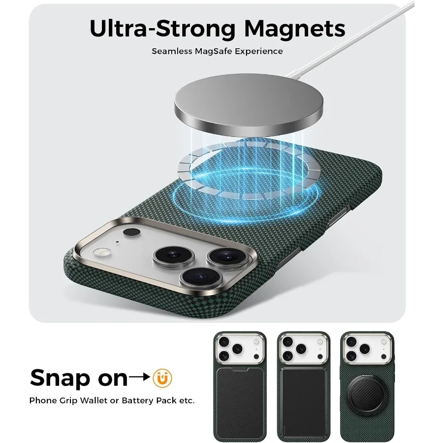 Custodia minimalista ultra sottile e leggera per iPhone 17 Pro Max con compatibilità Magsafe con Dupont Kevlar 1000D Arami