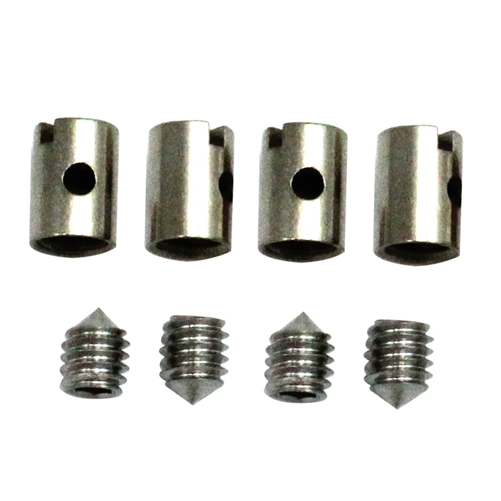 4 Sets Solderless Cable Nipples 5mm Throttle Choke for Motorcycle Scooter Quad Mower Nipple and Screw for Throttle Carb Cables