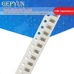 100pcs 1206 SMD 0.5pF-100uF Thick Film Chip Multilayer Ceramic Capacitor 10NF 100NF 1UF 2.2UF 4.7UF 10UF 1PF