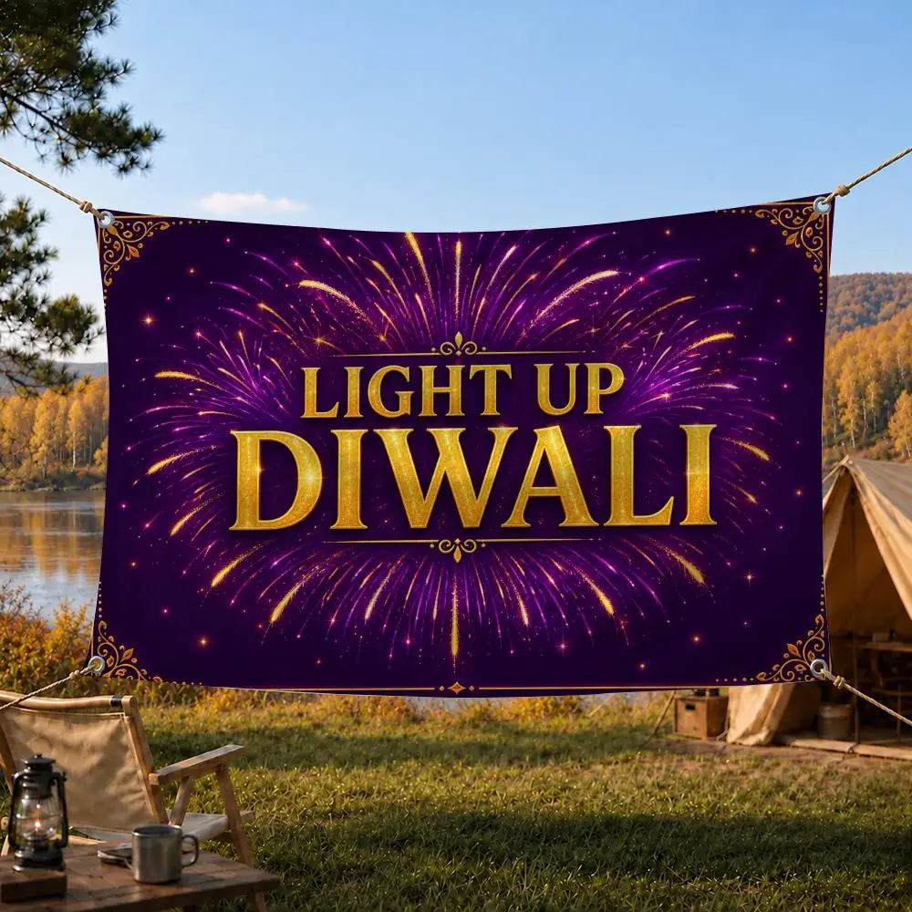 Light Up Diwali Classic Holiday Flags Decorative Banners Suitable For Outdoor Camping Family Parties And Garden Walls Gift
