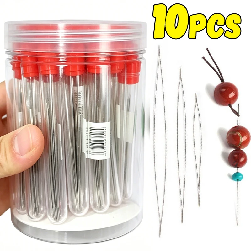 1-10pcs Beading Needles Seed Beads Needles Big Eye DIY Beaded Collapsible Beading Pins Open Needles for Jewelry Making Tools