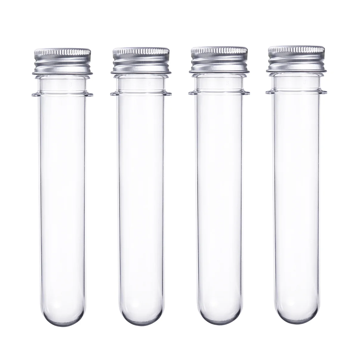 12pcs Plastic Test Tubes 40ml Screw Caps Clear Lightweight Reusable Storage Liquid Samples Handmade Goods