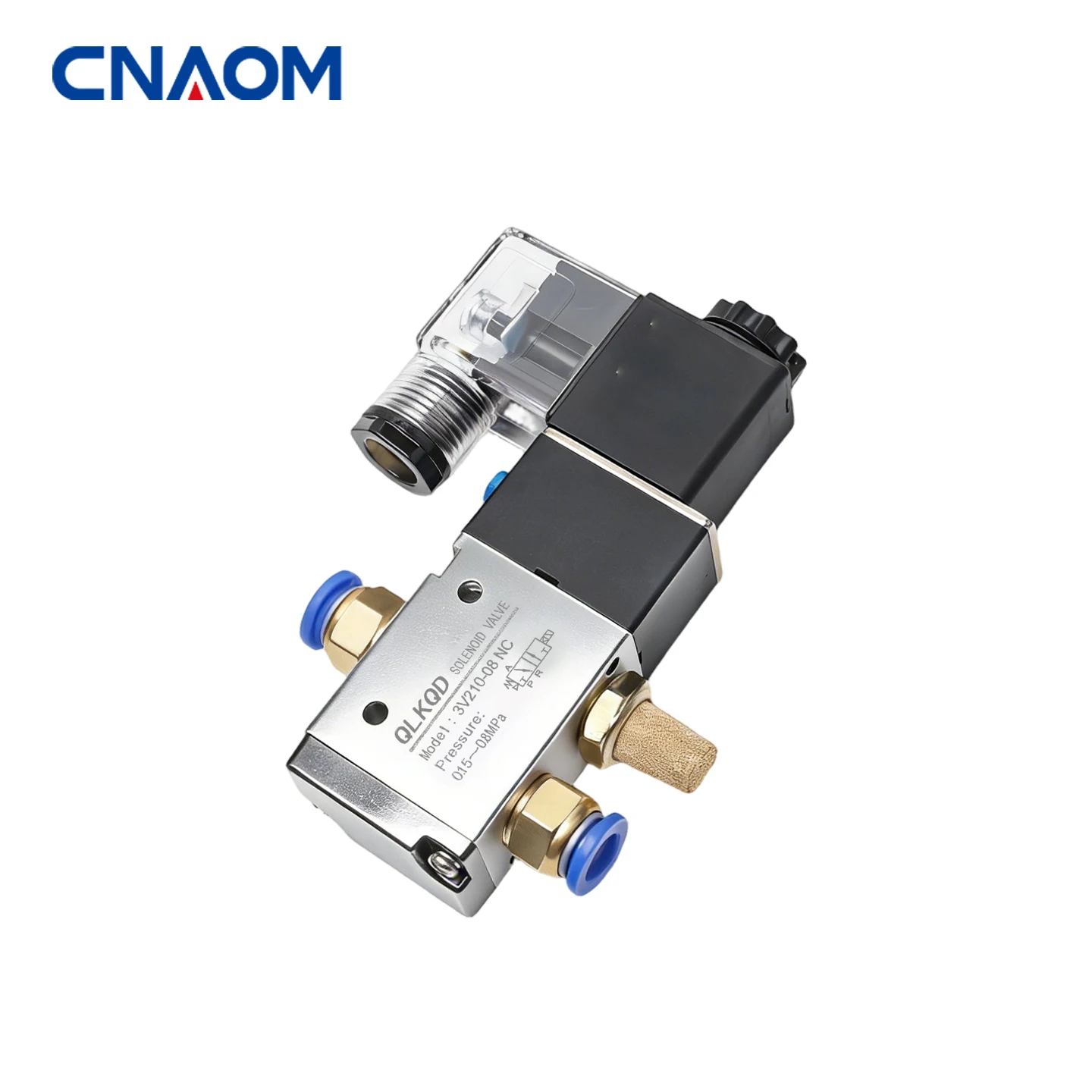 Pneumatic Fittings 3 Way 2 Position Air Directional Control Solenoid Valve 3V210-08 DC12V DC24V AC110V AC220V Muffler
