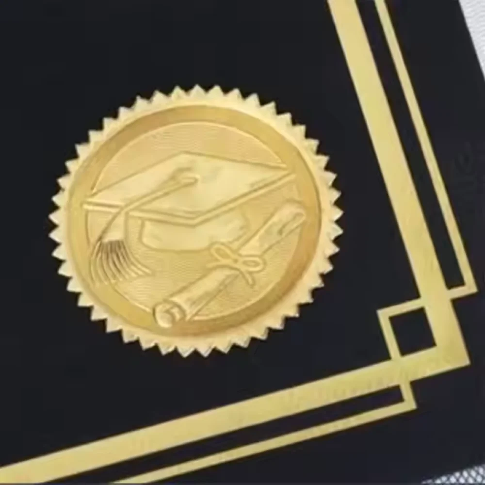 2 بوصة 120 قطعة الذهب احباط تنقش ذاتية اللصق التسمية المغلف لواصق الختم غطاء التخرج شهادة لواصق الختم #6