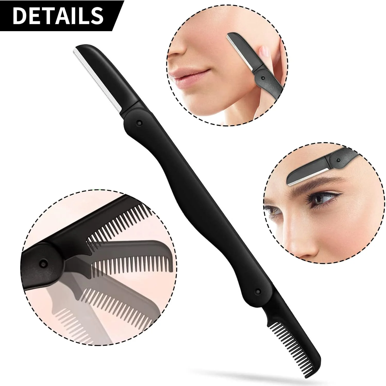 5/6 PCS  Eyebrow Trimming Kit, Stainless Steel Tweezers, Brush, Comb and Makeup Beauty Set for Men and Women