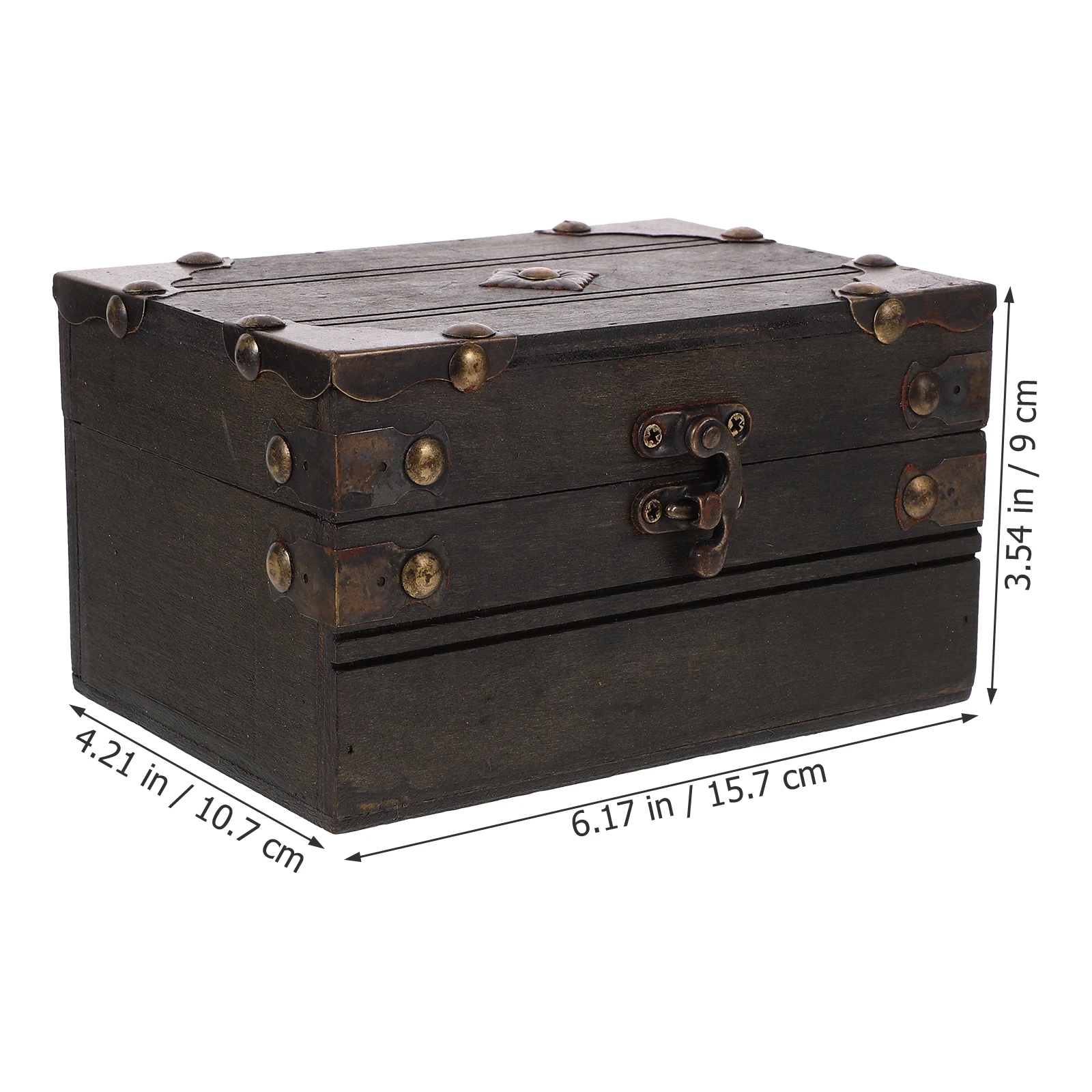 

Vintage Style Treasure Chest Box Large Capacity Wood Pirate Storage Chest Portable Retro Jewelry Container For Party Decoration