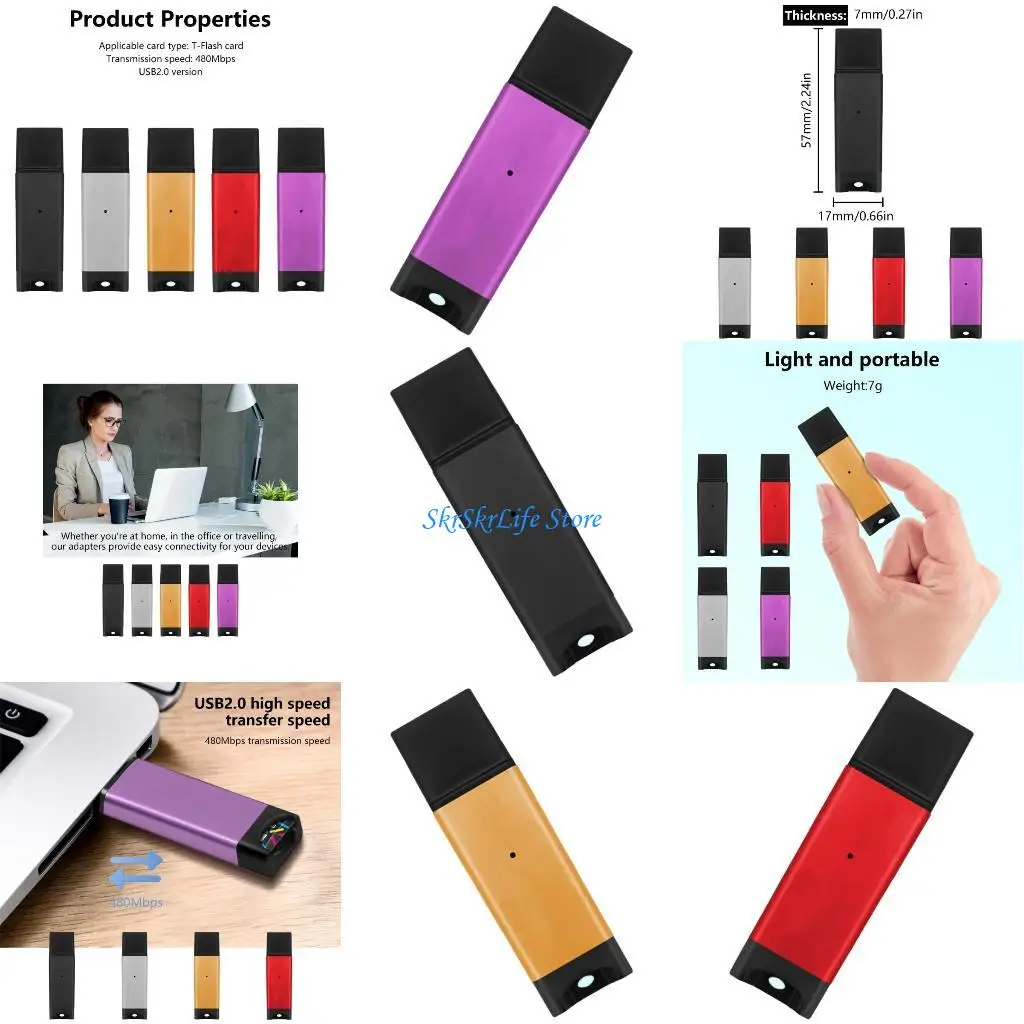 

E65E Card Reader USB2.0 Memory Card Reader Adapter(Card not Included)