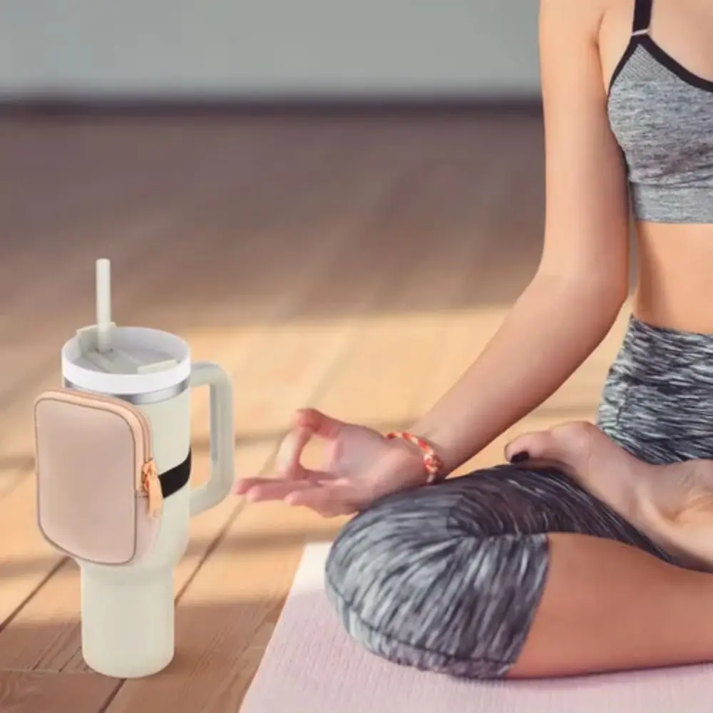 

Mini Neoprene Water Bottle Pouch with Adjustable Strap Solid Color Storage Sleeve Coin Purse Gym Outdoor Running Exercise