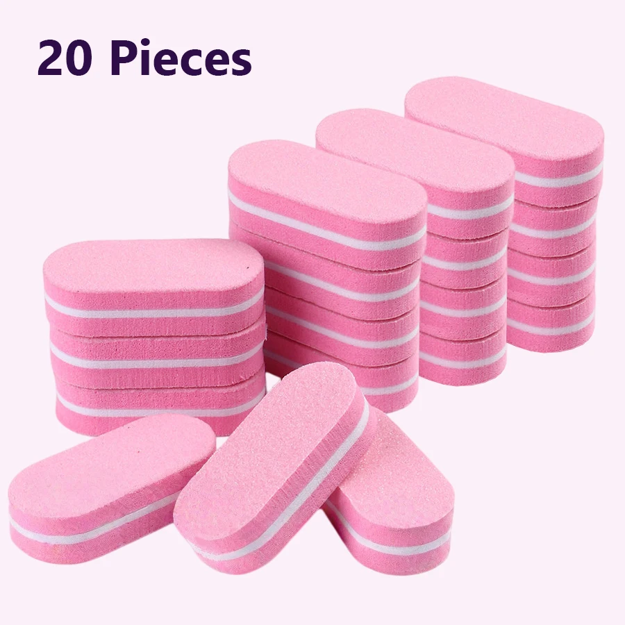 10/20 Stück Mini-Nagelpuffer-Schwammfeilen, zweifarbige Polier- und Schleiffeile, Pediküre-Maniküre-Werkzeug, Acrylgel-Salonbedarf – Detail 10