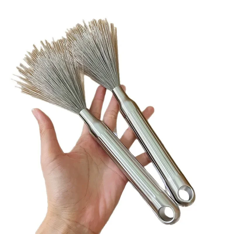 

steel pot brush, household long handle brush pot artifact, kitchen special pot washing pot, steel wire cleaning brush