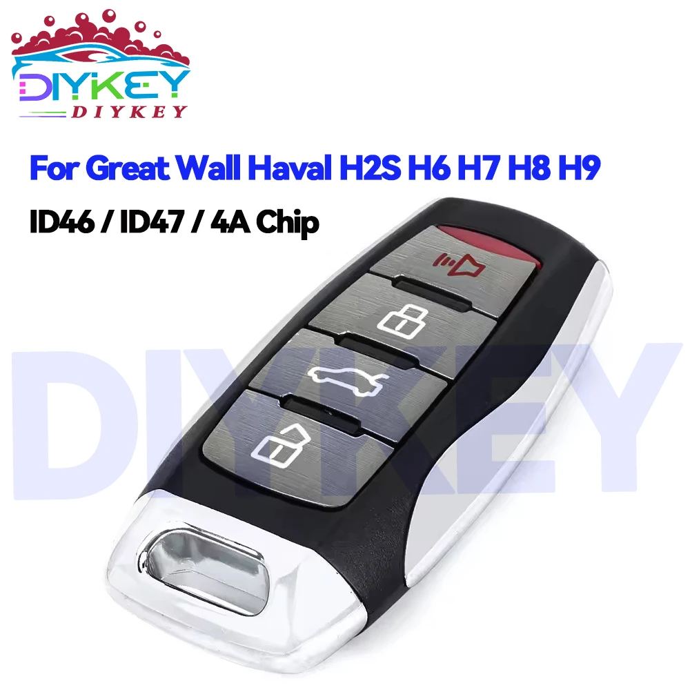 

4 Buttons ID46/ID47/4A Chip Remote Car Key Fob 433/434MHz For GWM Haval Jolion Dargo H2 H6 H7 H8 H9 H2S 2018 2019 2020 2021