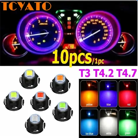 TCYTAO 10 pz T3 T4.2 T4.7 LED Canbus Super Luminoso Luci Interne Cruscotto Indicatore di Riscaldamento Cuneo Strumento Automatico Lampada 12 V