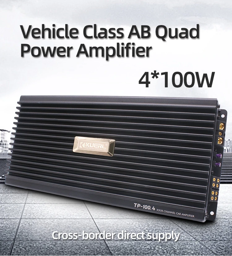 New Product aluminum alloy 12V 4-Ch Car Audio Amplifier Full Frequency Class AB Amplifier for Car RMS 100W*4@4Ω/RMS 150W*4@2Ω