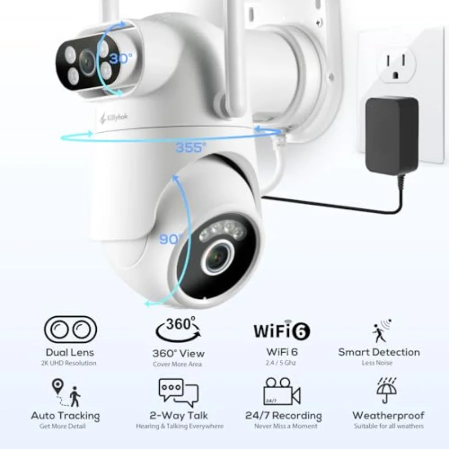 2K dual-lens wireless security camera