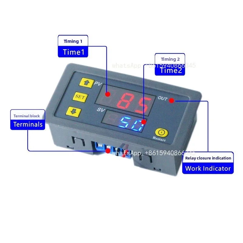 T3231/T3230 Cyclic Timing Delay Relay Switch Embedded LED Adjustable Digital Display Timing Module