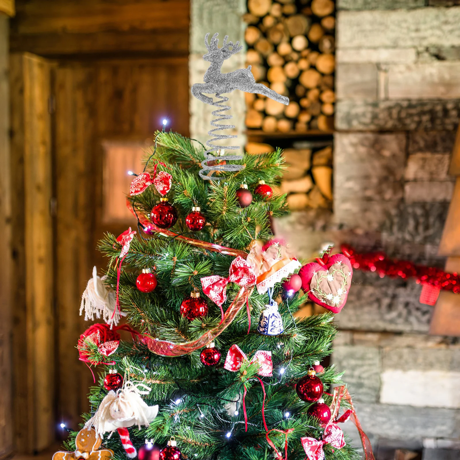 

1Pcs Tree Topper Star Iron Deer Festival Treetop Xmas Decoration Distinctive Features Superb Technology Bright Colors Ideal Tree