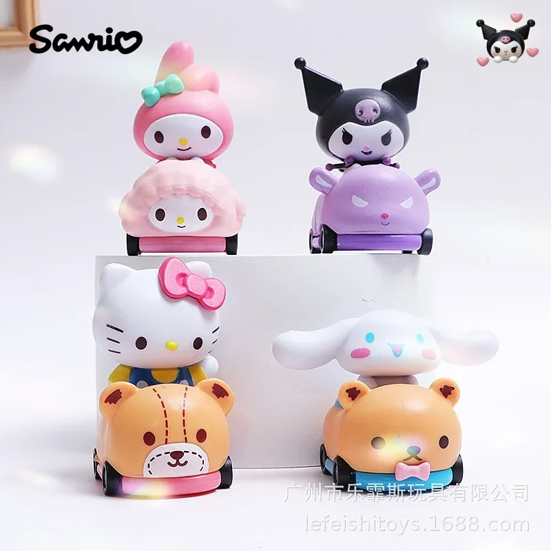 

4pcs Kawaii Sanrio Hello Kitty Doll Action Anime Figures Kuromi Mymelody Cinnamoroll Model Cute Ornament Toys Gifts for Children