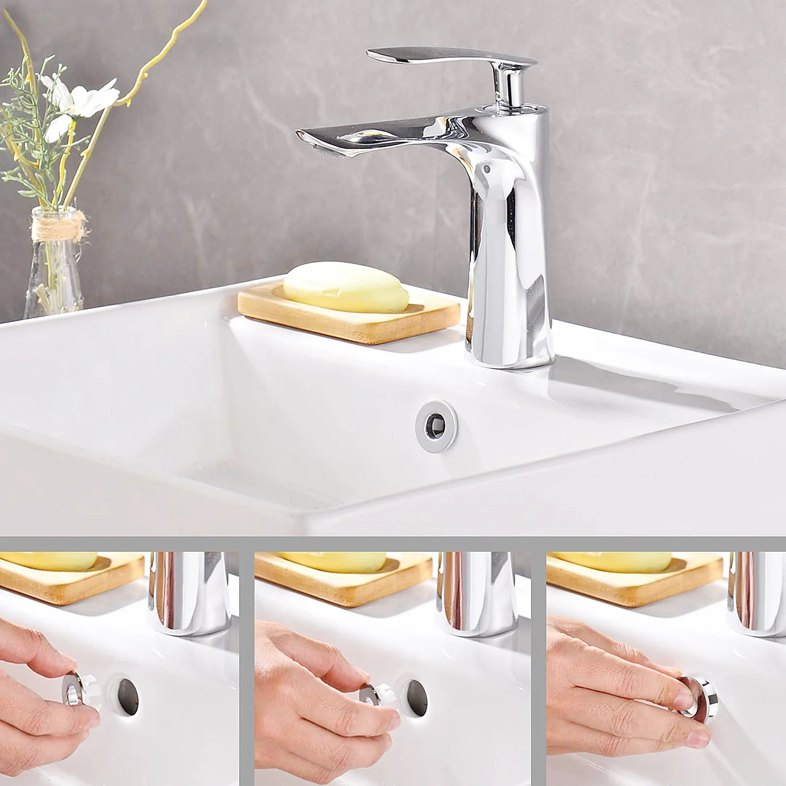 

15pcs Overflow Hole Cover For Bathroom Wash Basin Sink Drain Accessory Plastic Bath Sink Overflow Ring Replacement