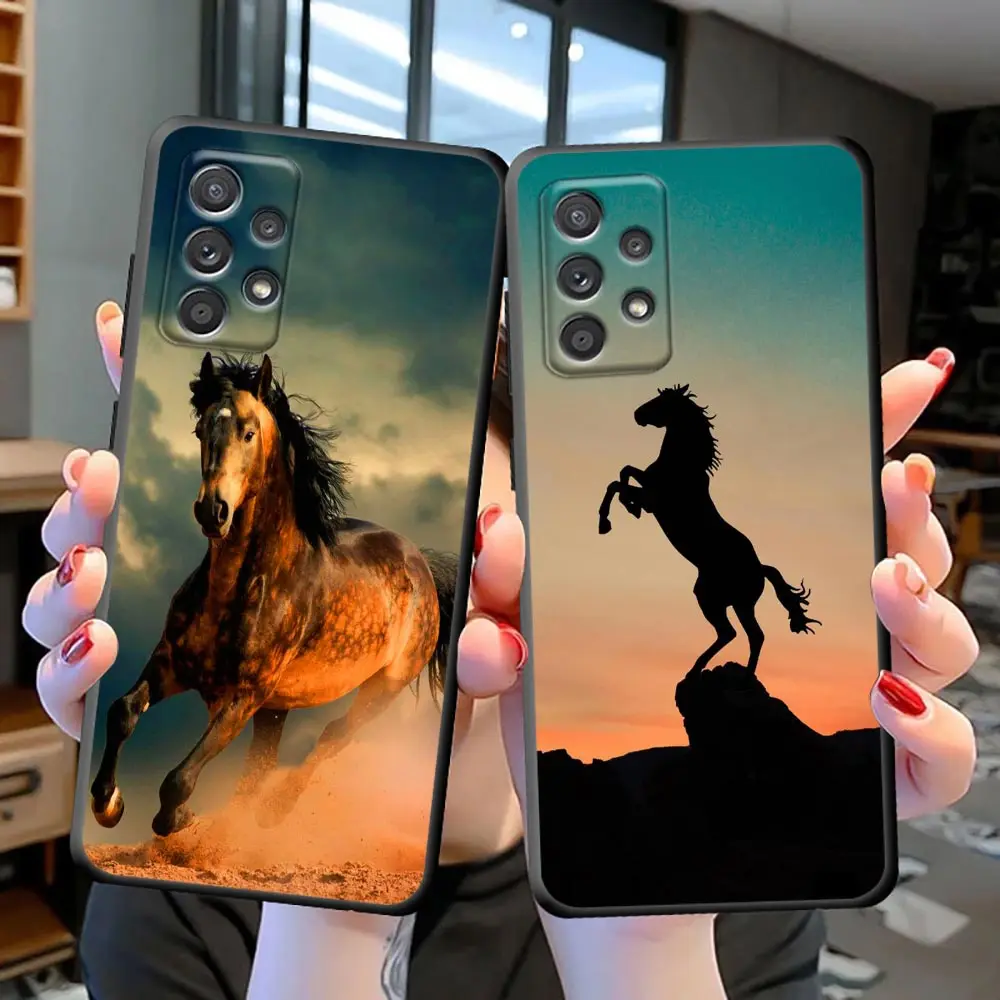 Phone Case For Samsung Galaxy S23 S22 S21 S20 FE S10 S10E S9 S8 PLUS ULTRA Case Funda Shell Coque Cover Handsome Animal Horse