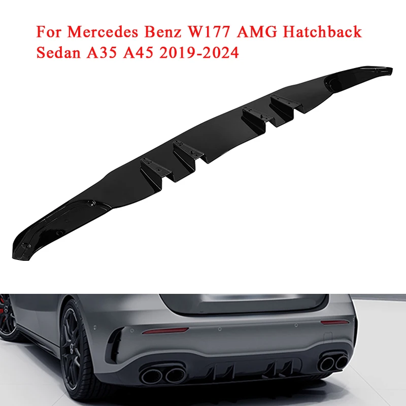 Car Body Kit Rear Bumper Splitter Lip Diffuser Lip Guard Protector For Mercedes Benz W177 AMG A35 A45 2019 2020 2021 2022 2023