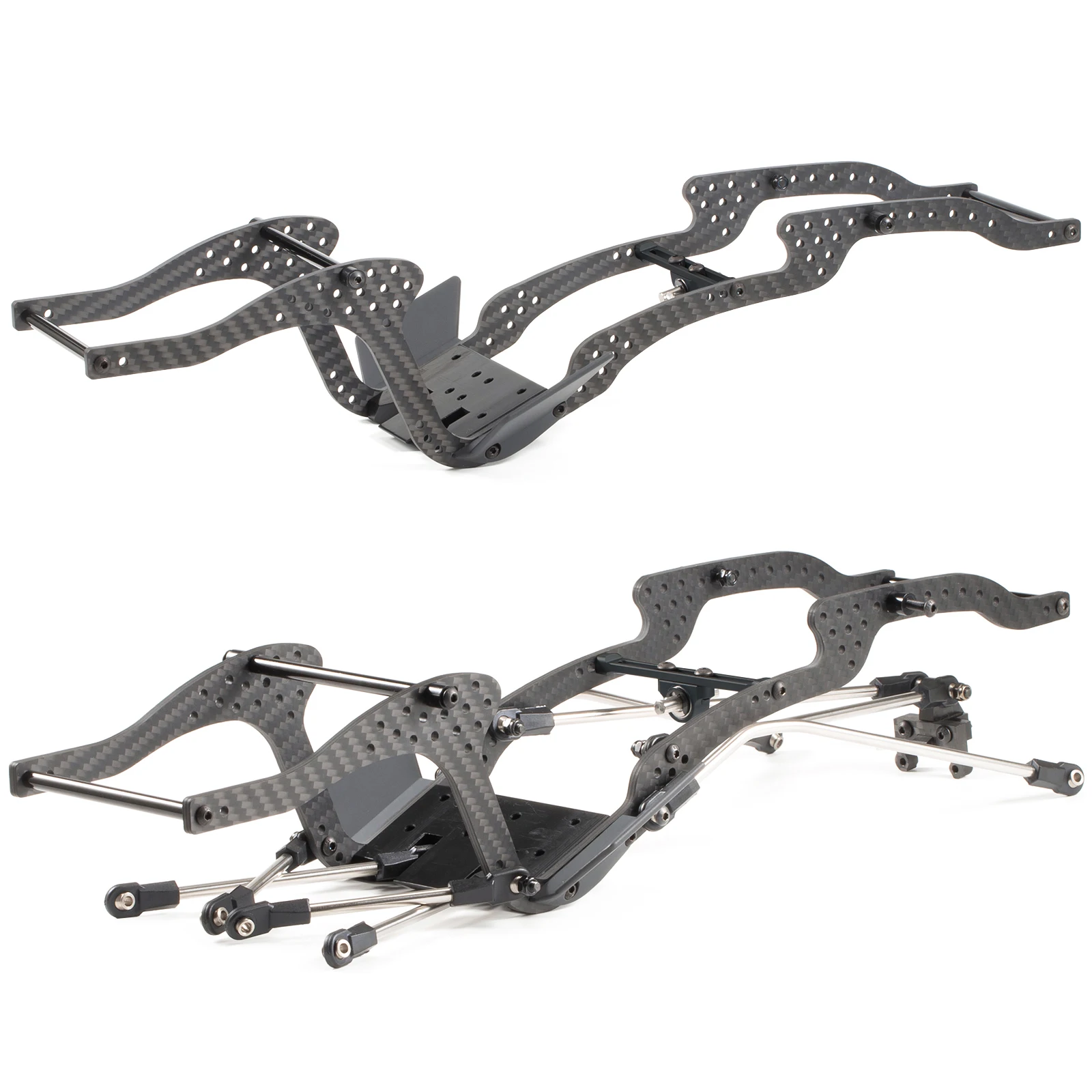 Carbon HiLow Cheater Frame Builders Chassis Kit for 1/10 RC Rock Crawler LCG Custom Builds Rigs