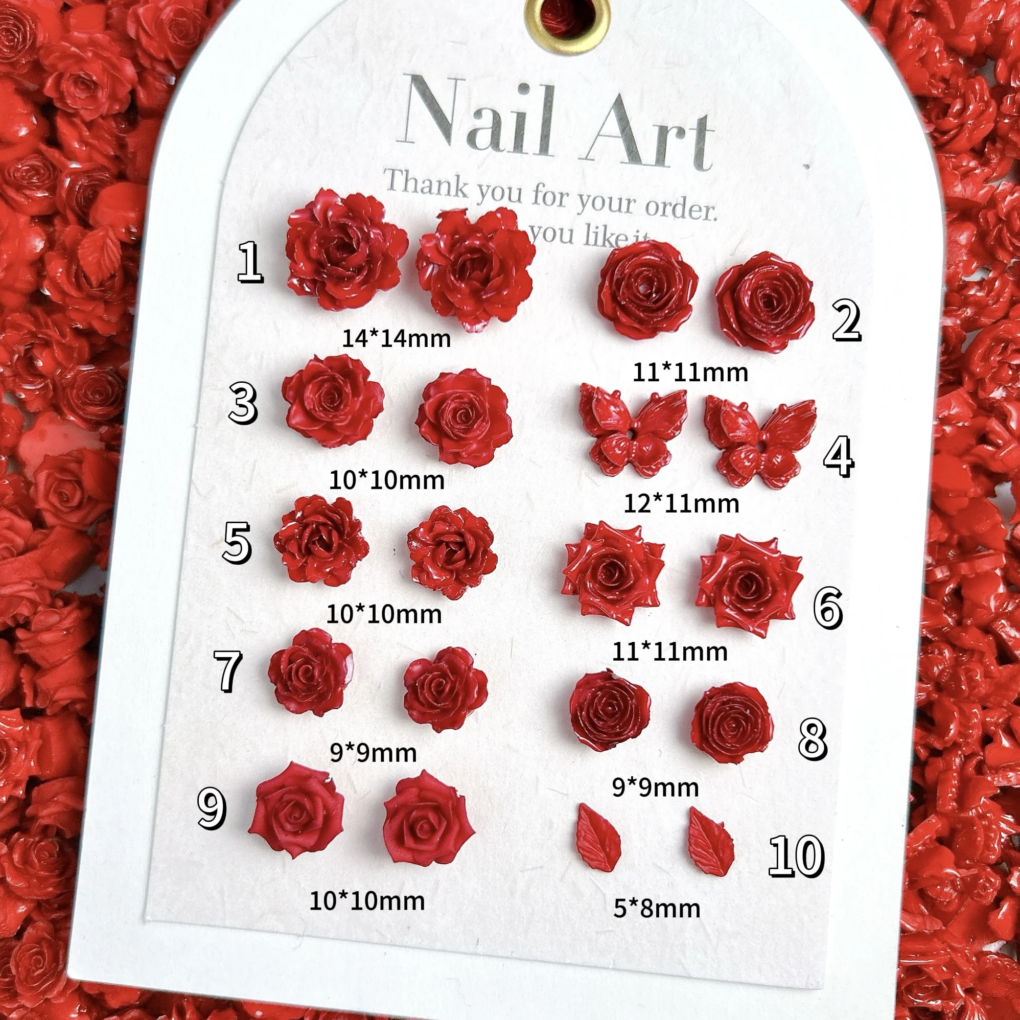 50 Uds. De abalorios para decoración de uñas de resina de peonía de loto suave mezclados al azar, hoja translúcida luminosa colorida 3D, decoraciones para uñas de mariposa DIY