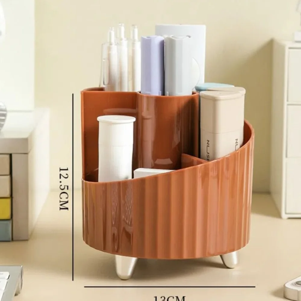 360°Rotating Pen Storage Box Simple Tabletop Storage Makeup Brushes Holder Home Office Multi-function Stationery Organizer Stand