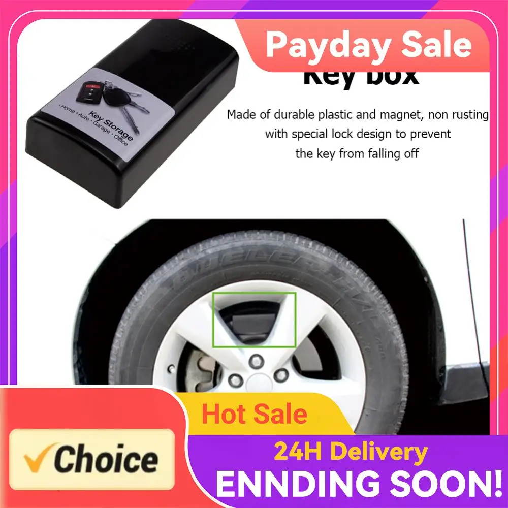 Magnetic Car Stash Safe Lock Spare Key Box Practical Storage Safe Security Box Black for Home Office Factory Car