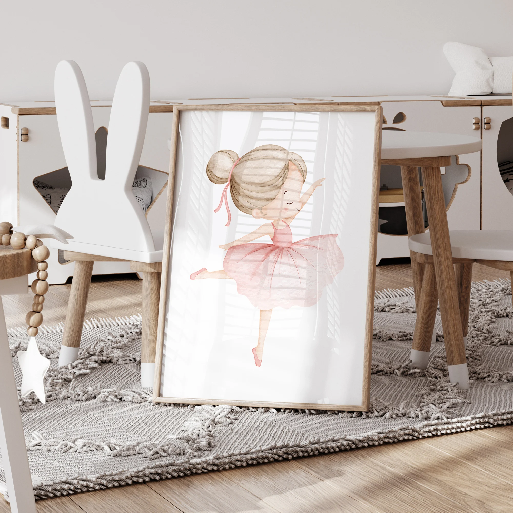 3pcs Personalized Custom Name Cartoon Child Ballet Wall Art Print Picture Canvas Poster Painting For Living Room Home Decor