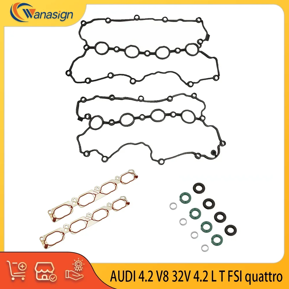 AUTO Valve cover gasket & Intake Mainfold Gasket set for AUDI Volkswagen 4.2L V8 32V 4.2 L T FSI quattro 2005-2018