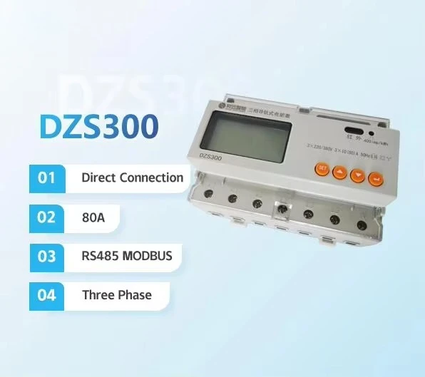 High Accuracy Three Phase Digital DIN Rail Meter Real-Time Measure Energy Efficiency RS485 Bidirectional Class 0.5 Multi Tariff