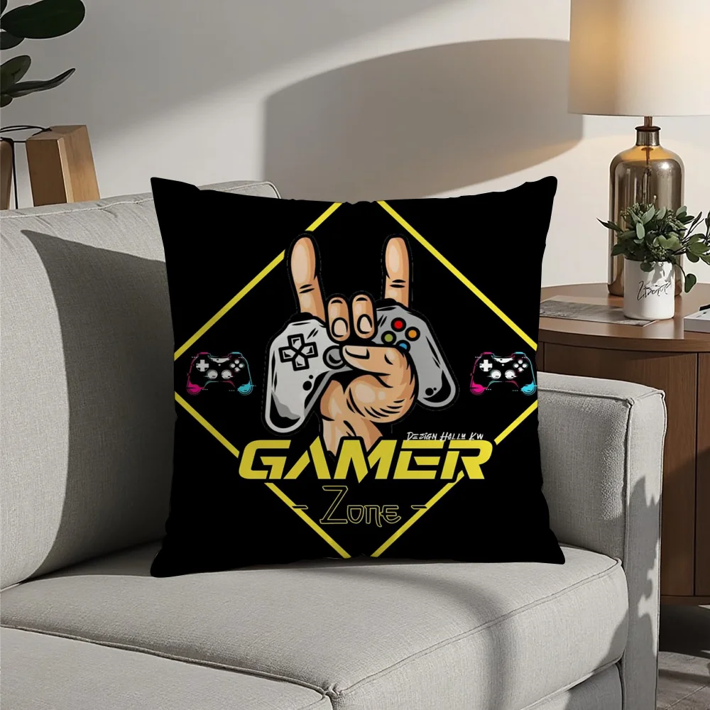 

Hot Colorful Graffiti Game Gamepad Pillow Case Plush Fabric Soft Pillowcase Double Sided Print Cushion Cover Household Gifts