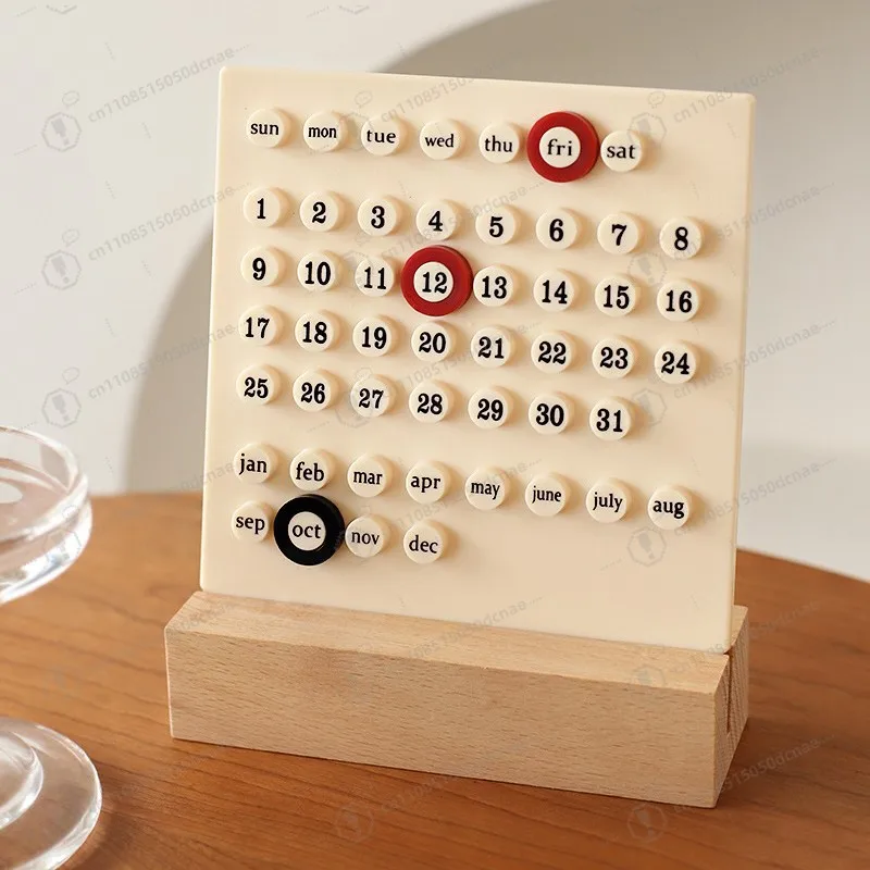 

Настольный календарь-переключатель на 2026 год, креативный календарь-кольцо, акриловый календарь, календарь из массива дерева, DIY настольный календарь