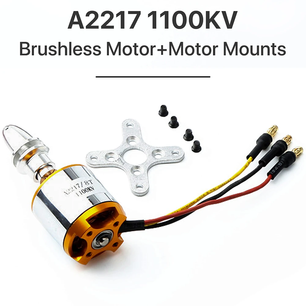 New A2217 2217 1100KV Motor Mount Outrunner Brushless Motor for RC Fixed Wing Airplane Multi-copter