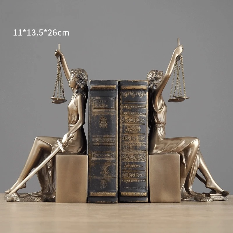 النمط الأوروبي ديكور المنزل آلهة العدالة حامل الكتب التماثيل سطح المكتب الديكور للمحامين التشريعيين الملحقات #1