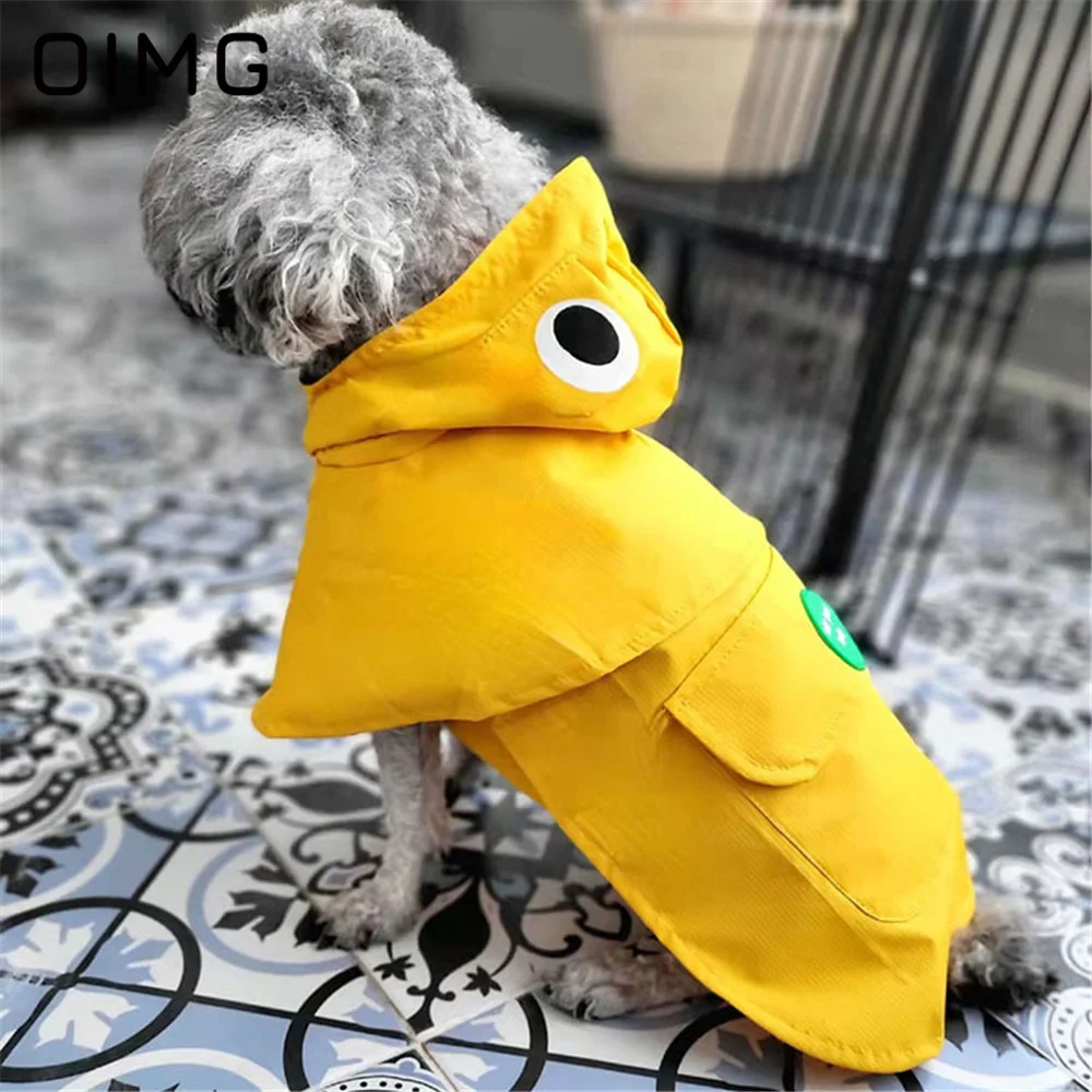 

OIMG Tricolor Pet Raincoat Waterproof Wind-proof Dog Clothing Teddy Bichon Schnauzer Double-layer Thickened Small Dogs Raincoat