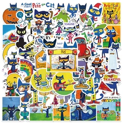 Dos desenhos animados Pete the Cat Adesivos para crianças, Decalques engraçados do Anime Graffiti, Brinquedos para laptop, Bagagem, Guitarra, Skate, Adesivo de garrafa, 50Pcs