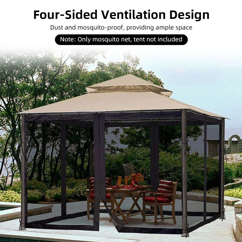 Mosquito Netting for Patio Canopy Umbrella Screen Netting for Porch Patio and Outdoor Living Spaces 4-Panel Patio Screen Walls