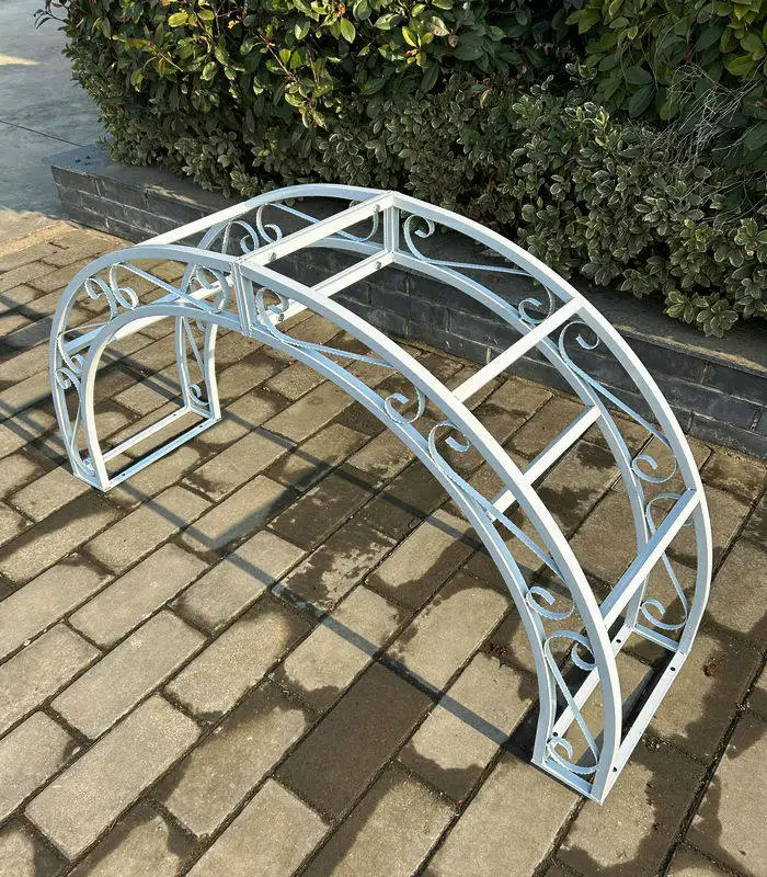European wrought iron flower frame, arch climbing vine courtyard doorstack, rose triangle plum bracket