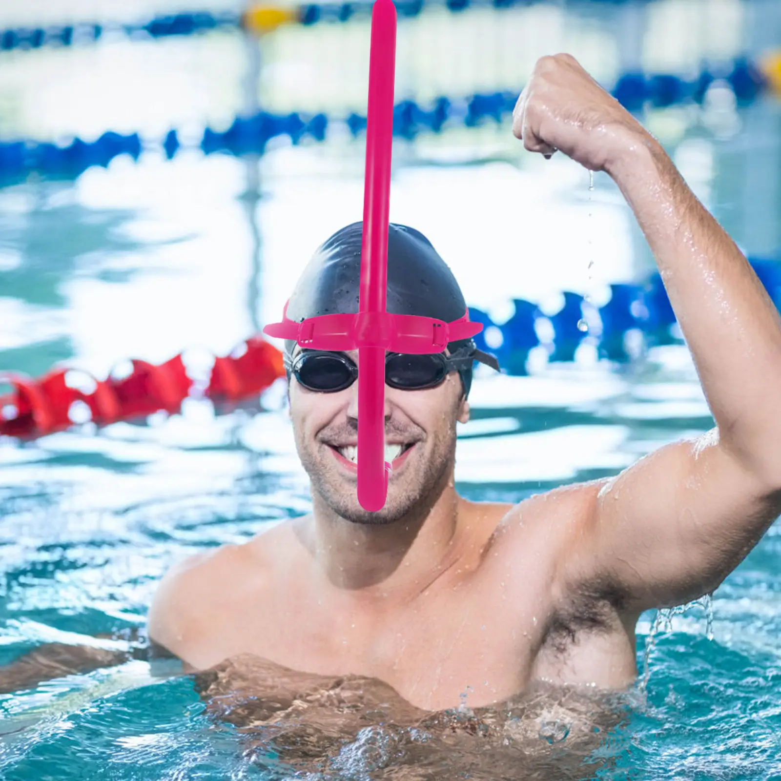 

1Set Front Snorkel for Lap Swimming Adults Swim Snorkel Comfortable Breathing Enhance Performance Swim Training Snorkeling Gear