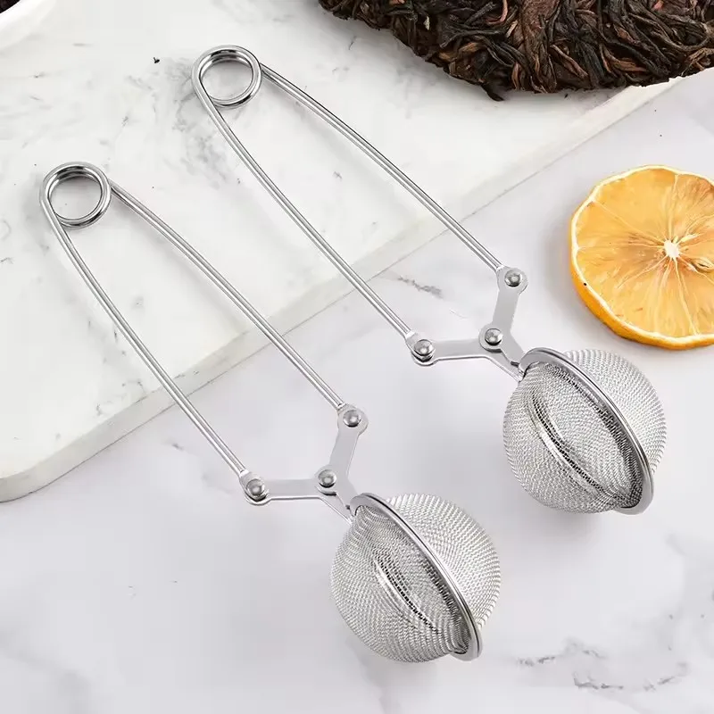 

Stainless Steel Spoon Tea Ball Infuser Filter Squeeze Leaves Herb Mesh Strainer Tea Infuser in Mesh Tea Ball Filter with Handle