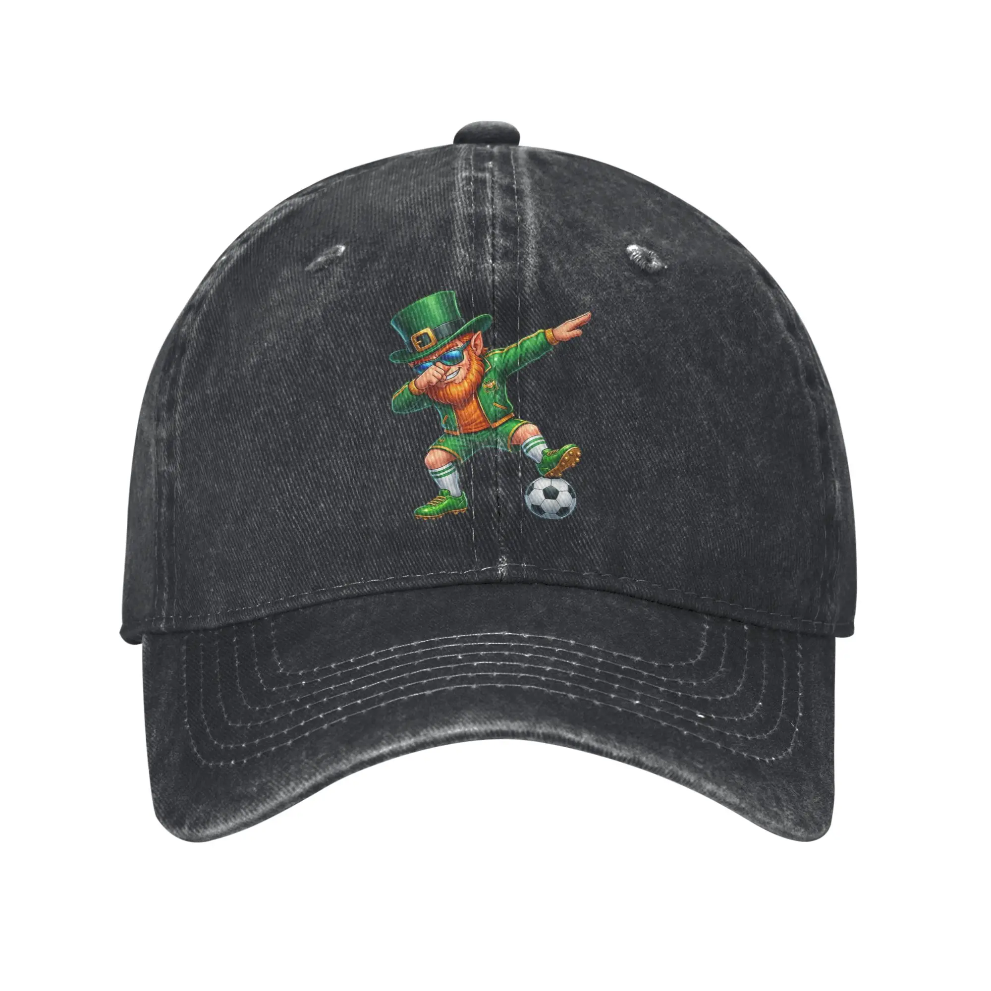 Funny Leprechaun Palying Soccer Player St Patricks Day Baseball Cap Casual Hip Hop Hats Summer Men Hiking Fishing Snapback Cap