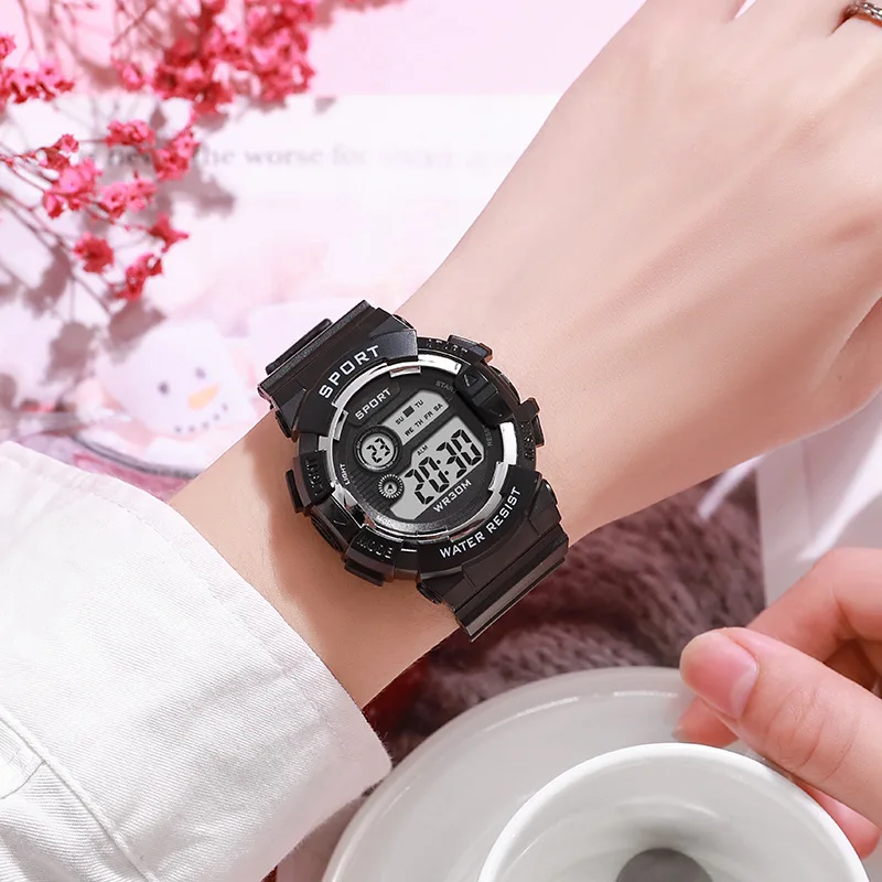 YIKAZE Fashion Sports Watches Men Women Digital Watch Waterproof Luminous Alarm Clock Electronic Wristwatch for Kids Children