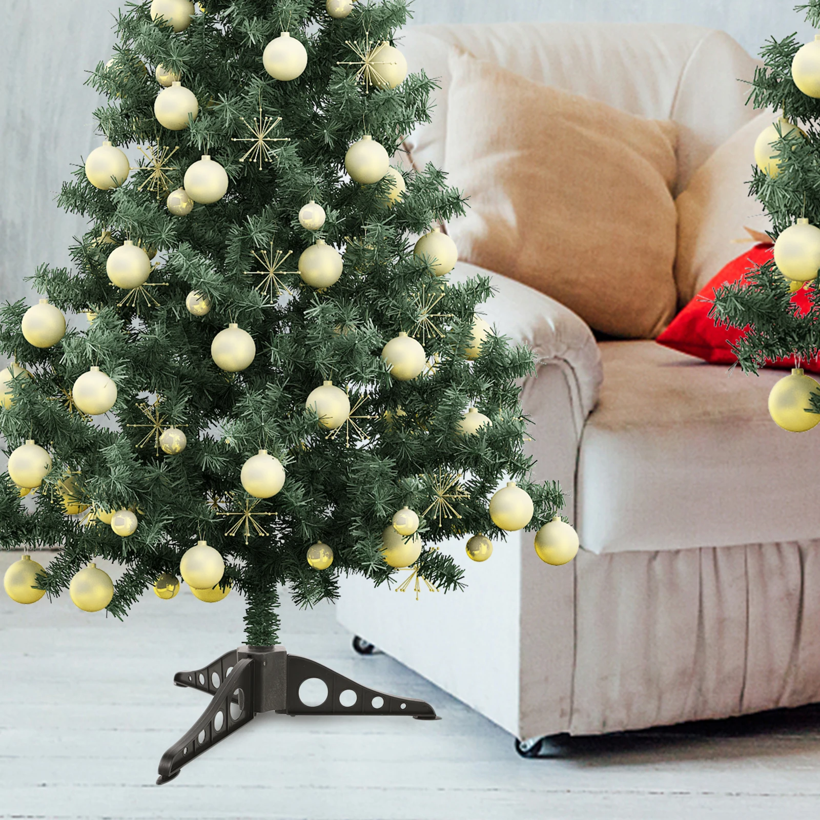 Стойка для новогодней елки, зеленая, складывающаяся, для поддержки