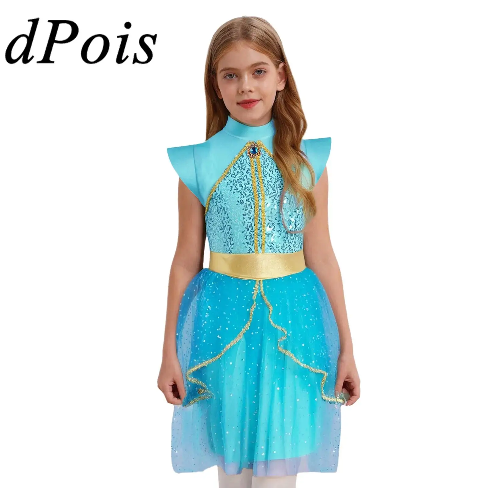 

Girls Halloween Cosplay Arabian Princess Costumes Oriental Role Play Outfit Indian Dance Costume Kids Festival Party Fancy Dress