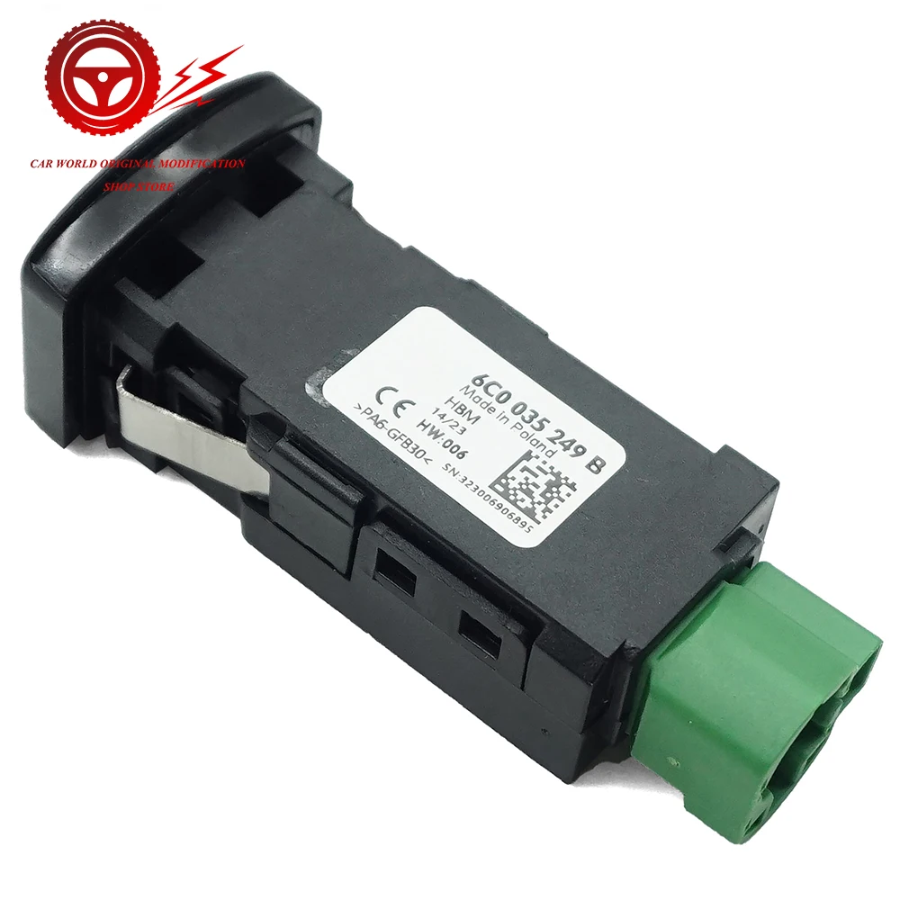 6C0035249B لشركة فولكس فاجن بولو USB AMI قابس مهايئ مقبس الوسائط USB التبديل MIB2 MDI 6C0 035 249 B